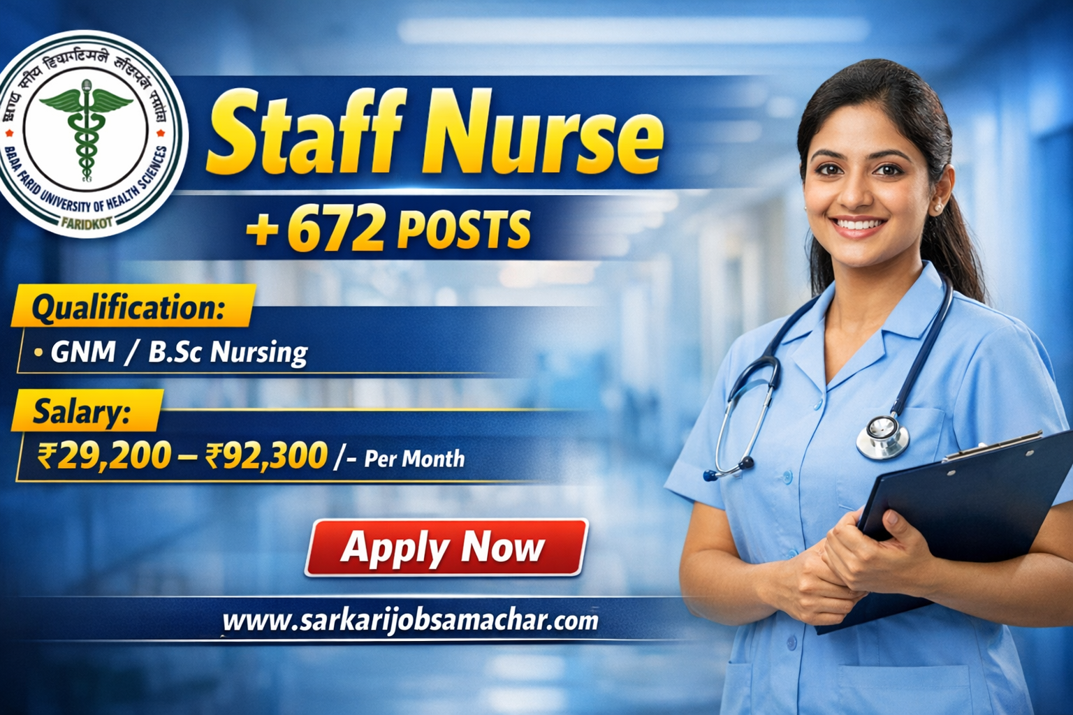 BFUHS Staff Nurse Recruitment 2026 – Apply Online for 672 Posts